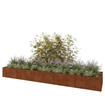 Corten steel planter XXL - Rectangle - 500 x 100 x 50 cm - Without bottom plate