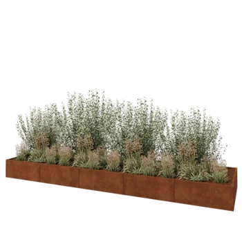 Corten steel planter XXL - Rectangle - 500 x 120 x 40 cm - Without bottom plate