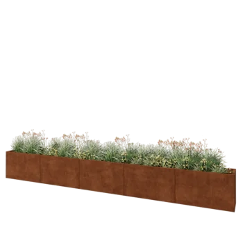 Corten steel planter XXL - Rectangle - 500 x 40 x 60 cm - Without bottom plate