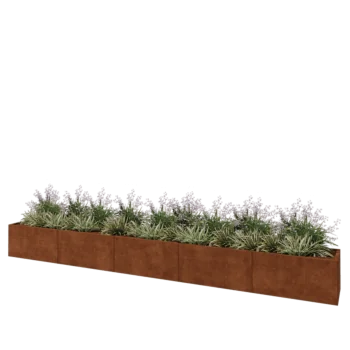 Corten steel planter XXL - Rectangle - 500 x 50 x 50 cm - Without bottom plate