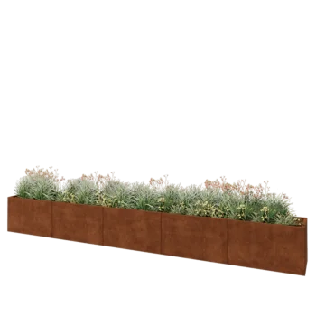 Corten steel planter XXL - Rectangle - 500 x 50 x 60 cm - Without bottom plate
