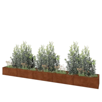 Corten steel planter XXL - Rectangle - 500 x 60 x 40 cm - Without bottom plate