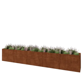 Corten steel planter XXL - Rectangle - 500 x 60 x 80 cm - Without bottom plate