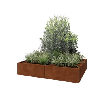 Corten steel planter XXL - Rectangle - 160 x 120 x 30 cm - Without bottom plate