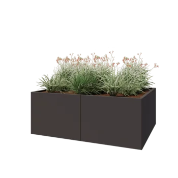 Steel planter XXL - Rectangle - 160 x 120 x 60 cm - RAL7016 matt (anthracite grey) - With bottom plate