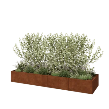 Corten steel planter XXL - Rectangle - 320 x 80 x 40 cm - Without bottom plate