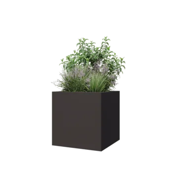 Steel planter - Square - 60 x 60 x 60 cm - Other RAL colour - With bottom plate
