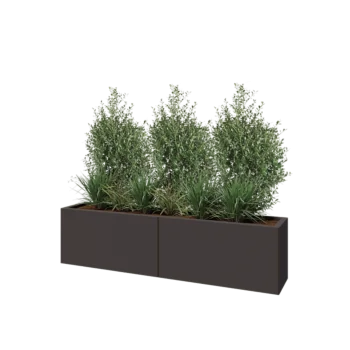 Steel planter XXL - Rectangle - 160 x 30 x 40 cm - RAL7016 matt (anthracite grey) - With bottom plate