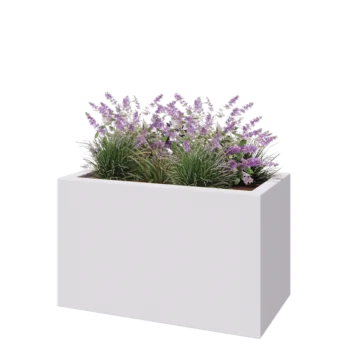 Fibreglass planter - Rectangle - 100 x 50 x 60 cm - RAL9010 matt (white) - With bottom