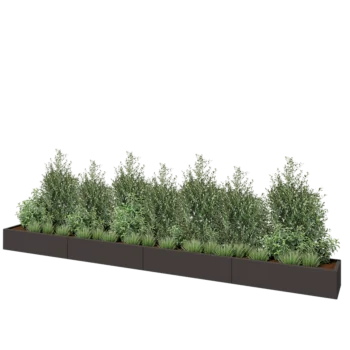 Steel planter XXL - Rectangle - 480 x 40 x 30 cm - RAL7016 matt (anthracite grey) - With bottom plate