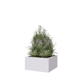 Steel planter - Square - 60 x 60 x 30 cm - RAL9005 matt (white) - With bottom plate