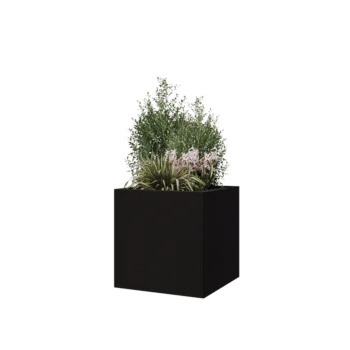 Steel planter - Square - 50 x 50 x 50 cm - RAL9005 matt (black) - Without bottom plate