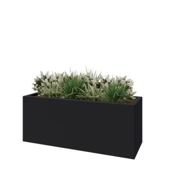 Fibreglass planter - Rectangle - 150 x 50 x 60 cm - RAL7021 matt (black grey) - With bottom
