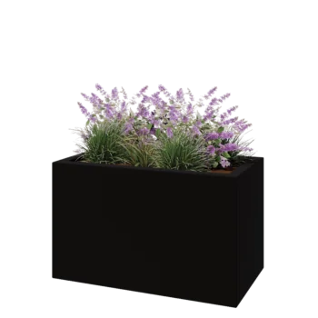 Fibreglass planter - Rectangle - 100 x 50 x 60 cm - RAL9005 matt (black) - With bottom