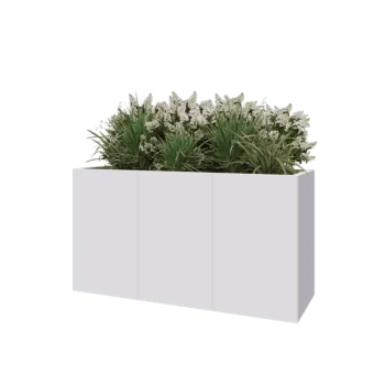 Steel planter XXL - Rectangle - 150 x 50 x 80 cm - RAL9005 matt (white) - Without bottom plate