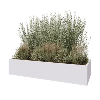Steel planter XXL - Rectangle - 200 x 80 x 40 cm - RAL9005 matt (white) - Without bottom plate