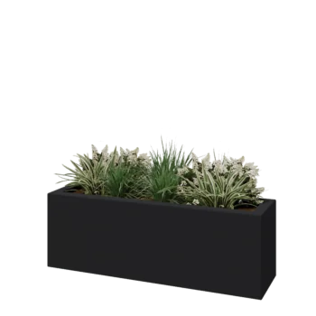 Fibreglass planter - Rectangle - 120 x 30 x 40 cm - RAL7021 matt (black grey) - With bottom