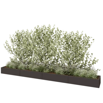 Steel planter XXL - Rectangle - 480 x 50 x 30 cm - RAL7016 matt (anthracite grey) - With bottom plate