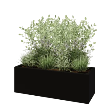 Fibreglass planter - Rectangle - 120 x 40 x 40 cm - RAL9005 matt (black) - With bottom