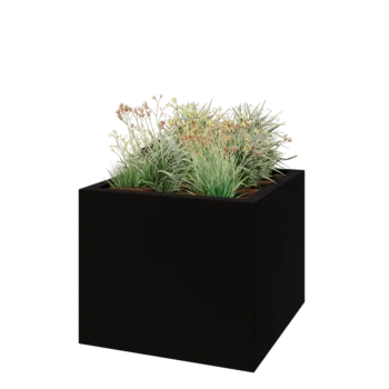 Fibreglass planter - Square - 120 x 120 x 100 cm - RAL9005 matt (black) - With bottom