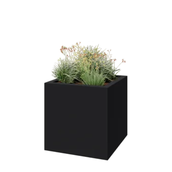 Fibreglass planter - Square - 100 x 100 x 100 cm - RAL7021 matt (black grey) - With bottom