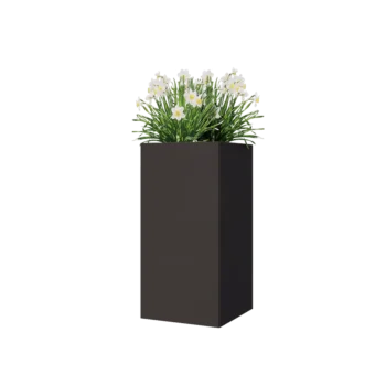 Steel planter - Square - 40 x 40 x 80 cm - Other RAL colour - With bottom plate