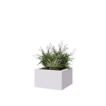Steel planter - Square - 50 x 50 x 30 cm - RAL9005 matt (white) - Without bottom plate