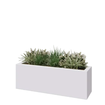Fibreglass planter - Rectangle - 120 x 30 x 40 cm - RAL9010 matt (white) - With bottom
