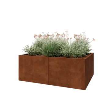 Corten steel planter XXL - Rectangle - 160 x 120 x 60 cm - With bottom plate