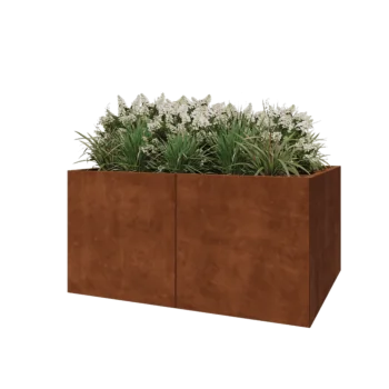 Corten steel planter XXL - Rectangle - 160 x 120 x 80 cm - With bottom plate