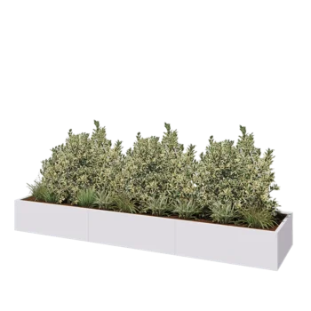 Steel planter XXL - Rectangle - 360 x 80 x 40 cm - RAL9005 matt (white) - Without bottom plate