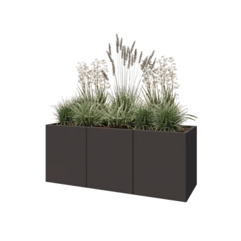 Steel planter XXL - Rectangle - 150 x 50 x 60 cm - RAL7016 matt (anthracite grey) - With bottom plate