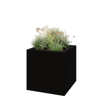 Fibreglass planter - Square - 100 x 100 x 100 cm - RAL9005 matt (black) - With bottom