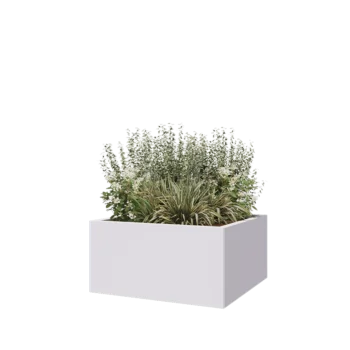 Steel planter - Square - 80 x 80 x 40 cm - RAL9005 matt (white) - Without bottom plate