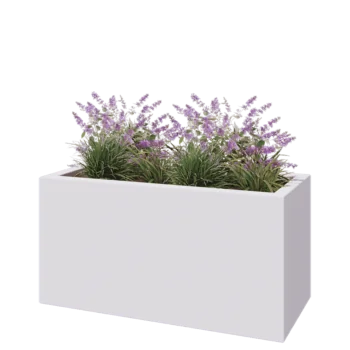 Fibreglass planter - Rectangle - 120 x 50 x 60 cm - RAL9010 matt (white) - With bottom