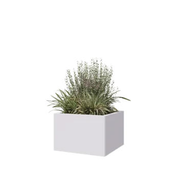 Steel planter - Square - 60 x 60 x 40 cm - RAL9005 matt (white) - With bottom plate