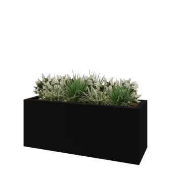Fibreglass planter - Rectangle - 150 x 50 x 60 cm - RAL9005 matt (black) - With bottom
