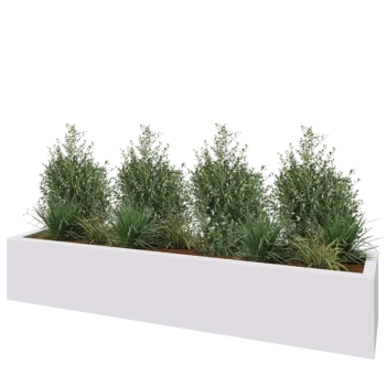 Fibreglass planter - Rectangle - 230 x 50 x 40 cm - RAL9010 matt (white) - With bottom