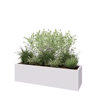Fibreglass planter - Rectangle - 150 x 40 x 40 cm - RAL9010 matt (white) - With bottom
