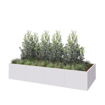 Steel planter XXL - Rectangle - 320 x 120 x 60 cm - RAL9005 matt (white) - Without bottom plate