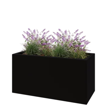 Fibreglass planter - Rectangle - 120 x 50 x 60 cm - RAL9005 matt (black) - With bottom