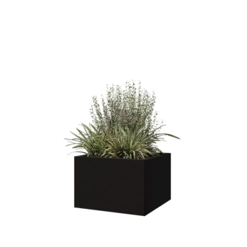 Steel planter - Square - 60 x 60 x 40 cm - RAL9005 matt (black) - With bottom plate