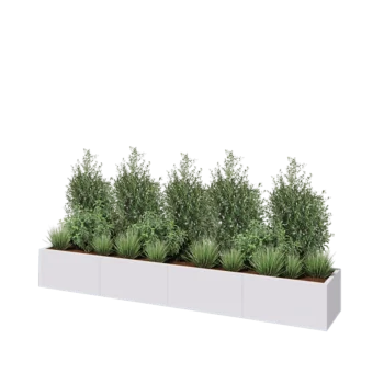 Steel planter XXL - Rectangle - 320 x 50 x 40 cm - RAL9005 matt (white) - Without bottom plate
