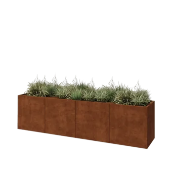Corten steel planter XXL - Rectangle - 320 x 60 x 80 cm - Without bottom plate