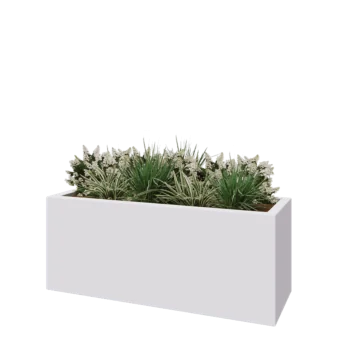 Fibreglass planter - Rectangle - 150 x 50 x 60 cm - RAL9010 matt (white) - With bottom
