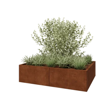 Corten steel planter XXL - Rectangle - 160 x 120 x 40 cm - Without bottom plate