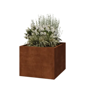 Corten steel planter - Square - 100 x 100 x 80 cm - Welded - Without bottom plate