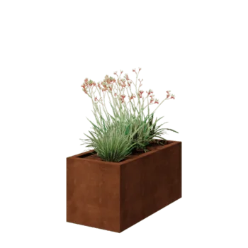 Corten steel planter - Rectangle - 100 x 50 x 50 cm - Welded - With bottom plate