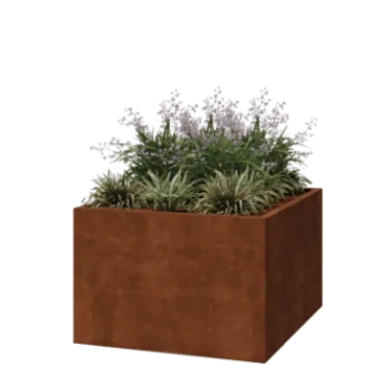 Corten steel planter - Square - 120 x 120 x 80 cm - Welded - Without bottom plate