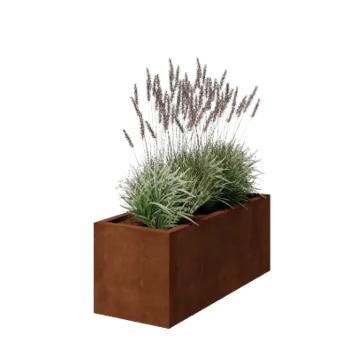 Corten steel planter - Rectangle - 120 x 50 x 50 cm - Welded - With bottom plate